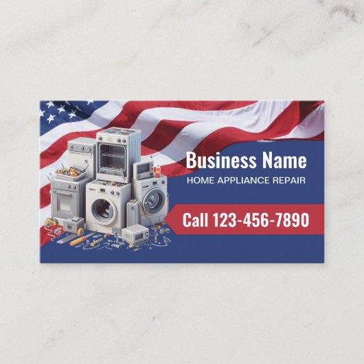 家電修理サービス愛国的退役軍人 名刺 (正面)
