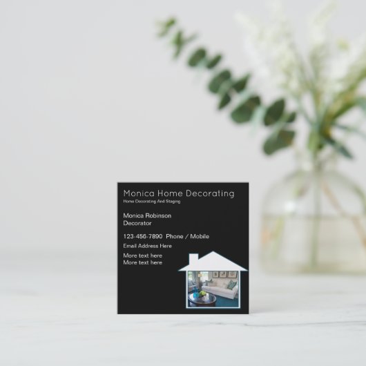 家飾財実在演出 スクエア名刺 (スタンド正面)