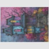 家鮮やか幽霊のよく出るデクページティッシュペーパー 薄葉紙 (正面)