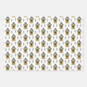 家、ハート、花 ラッピングペーパーシート (正面)