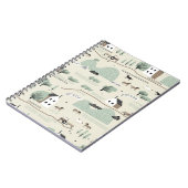 家、木、馬とのシームレスなカラフルパターン ノートブック (左側)