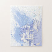 家: 水彩画の引くこと ジグソーパズル (縦)