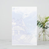 家: 水彩画の引くこと 便箋 (スタンド正面)