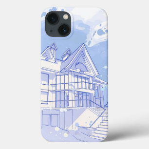 家: 水彩画の引くこと iPhone 13ケース