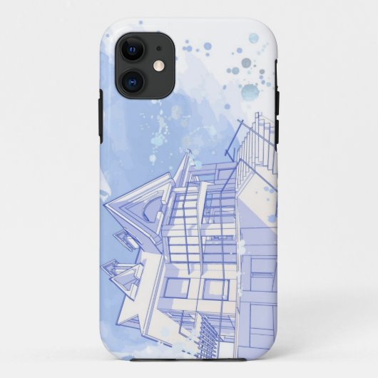 家: 水彩画の引くこと Case-Mate iPhoneケース (裏面)