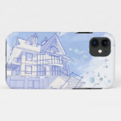 家: 水彩画の引くこと Case-Mate iPhoneケース (裏面(横))
