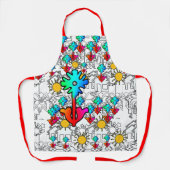 家 花 太陽光 エプロン (正面)