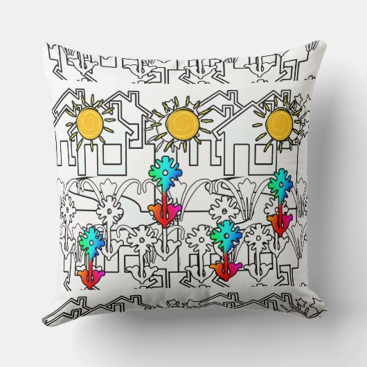 家 花 太陽光 クッション (裏面)