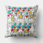 家 花 太陽光 クッション (正面)