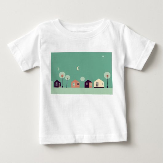 家+落書き+建物 ベビーTシャツ (正面)
