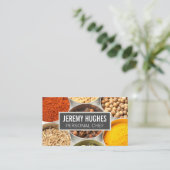 容器に入れた香辛料とハーブ 名刺 (スタンド正面)