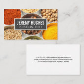 容器に入れた香辛料とハーブ 名刺 (正面/裏面)