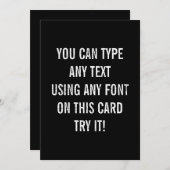 容易で動揺してで黒くパーソナライズな招待状 招待状 (正面/裏面)