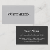 容易なテンプレートのクラシックなデザインの両面シンプルな灰色 名刺 (正面/裏面)