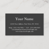 容易なテンプレートのクラシックなデザインの両面シンプルな灰色 名刺 (裏面)