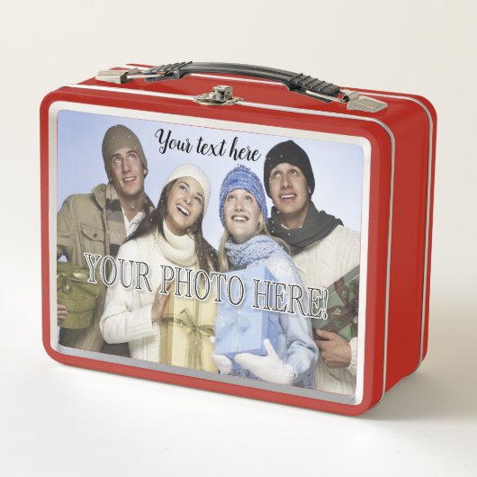 容易にあなたの写真及び文字を加えて下さい メタルランチボックス (正面)