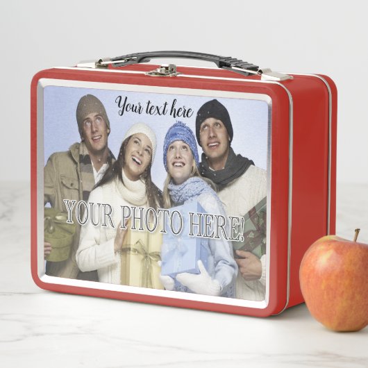 容易にあなたの写真及び文字を加えて下さい メタルランチボックス (インサイチュ)
