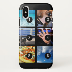 容易にあなた自身の写真に6つのイメージの黒を設計させます iPhone XSケース