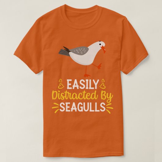 容易にカモメに気を取られる Tシャツ (デザイン正面)