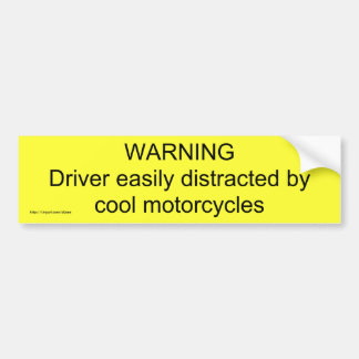 容易にクールなmotorcyによって混乱させるWARNINGDriver… バンパーステッカー