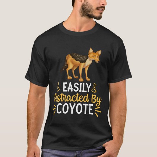容易にコヨーテに気を取られる Tシャツ (正面)