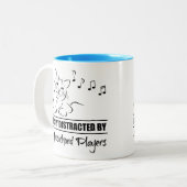 容易にハープシコードプレーヤーによって混乱させる猫 ツートーンマグカップ (正面左)