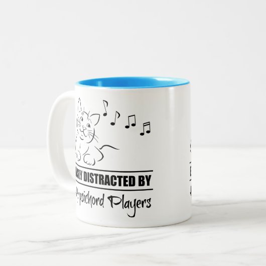 容易にハープシコードプレーヤーによって混乱させる猫 ツートーンマグカップ (正面左)