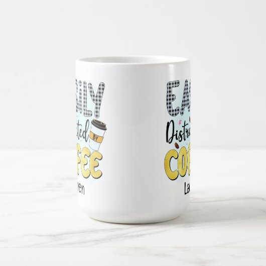 容易にパーソナライズされたおもしろい気を散らすコーヒーマグ コーヒーマグカップ (中央)