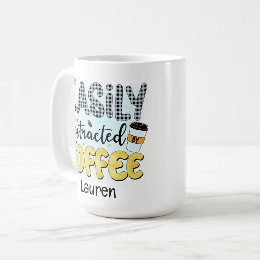 容易にパーソナライズされたおもしろい気を散らすコーヒーマグ コーヒーマグカップ (正面左)