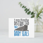 容易にベビーシール恋人に気を散らす ポストカード (スタンド正面)