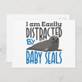 容易にベビーシール恋人に気を散らす ポストカード (正面/裏面)
