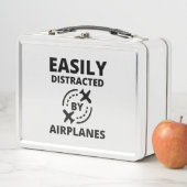 容易に飛行機おもしろいパイロット メタルランチボックス (インサイチュ)