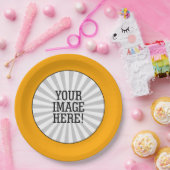 容易に黄色いフレームの1つのステップのあなた専有物を作って下さい ペーパープレート (パーティー)