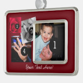 容易に4つの写真が付いているあなた自身の写真の表示を作って下さい シルバープレートフレームオーナメント (左)