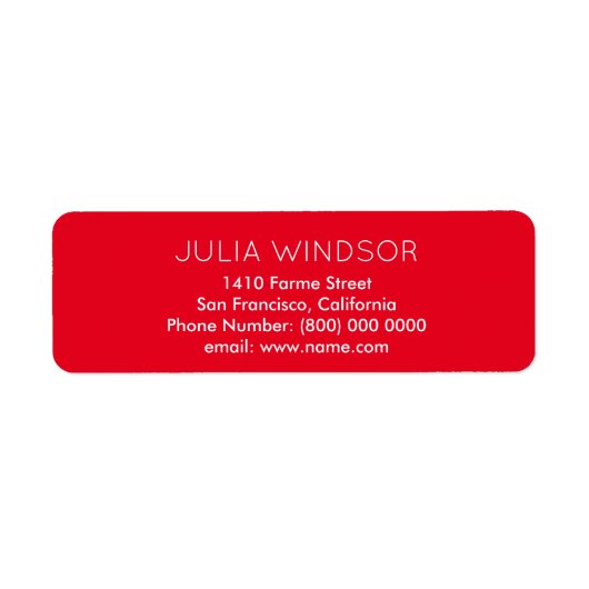 容易読にプレーン、赤シンプル色 ラベル (正面)