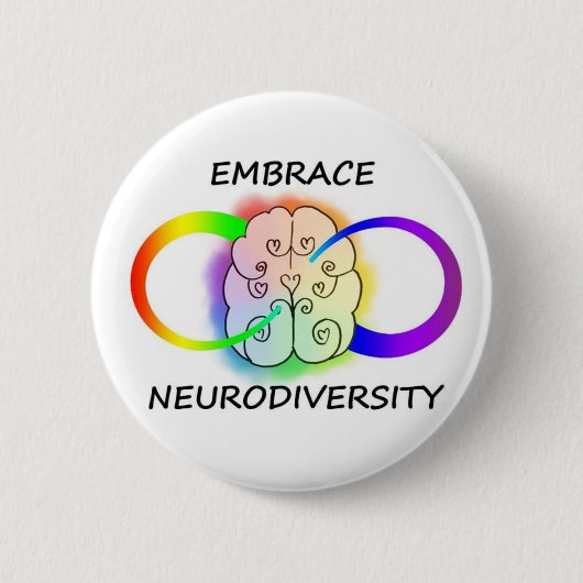 容認のNeurodiversityボタン 缶バッジ (正面)