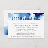 宿泊カードスタイリッシュ水色ダークブルー エンクロージャーカード (正面/裏面)