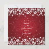 宿泊カード 結婚式 冬 スパークル 赤 招待状 (裏面)