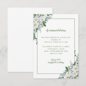 宿泊施設の詳細　エレガントな水彩グリーン エンクロージャーカード (正面/裏面)