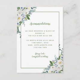 宿泊施設の詳細 エレガントな水彩グリーン エンクロージャーカード