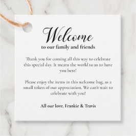 宿泊施設へようこそ抱き枕結婚バスケット フェイバータグ