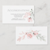 宿泊施設インサート赤面ピンクウォーター色バラ エンクロージャーカード (正面/裏面)