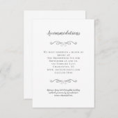 宿泊施設エレガントグレイ結婚ズ詳細シック エンクロージャーカード (正面/裏面)