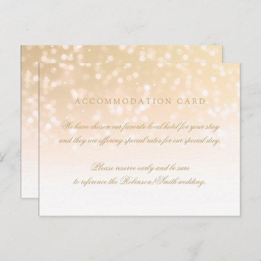 宿泊施設エレガント金ゴールド《写真》ぼけ味スパークルライト ポストカード (正面/裏面)