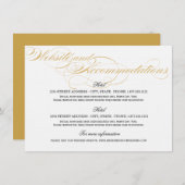 宿泊施設カード – 金ゴールド&ブラック エンクロージャーカード (正面/裏面)