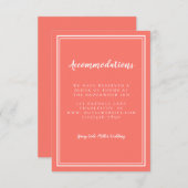 宿泊施設シンプルリビングコーラル詳細結婚ズ エンクロージャーカード (正面/裏面)