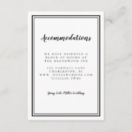 宿泊施設シンプルBlack & White 結婚's Chic エンクロージャーカード