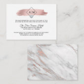 宿泊施設結婚のバラゴールドフォイルモノグラム エンクロージャーカード (正面/裏面)