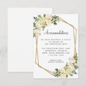 宿泊施設結婚の詳細フローラ金ゴールドホワイト エンクロージャーカード (正面/裏面)