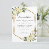 宿泊施設結婚の詳細フローラ金ゴールドホワイト エンクロージャーカード (スタンド正面)